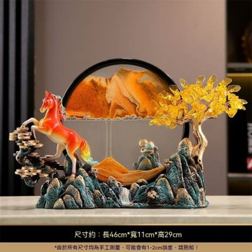 馬到成功招財擺件 流沙畫擺件 客廳酒櫃擺件 喬遷電視櫃裝飾品 裝飾品