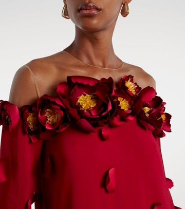 Oscar de la Renta Floral-appliqués gown