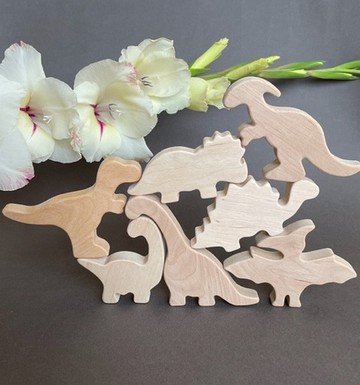 木製恐龍動物玩具雕像嬰兒