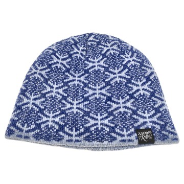 SNOW TRAVEL 雪之旅 美麗諾羊毛休閒保暖帽 100%頂級羊毛 PRIMALOFT保暖棉  中藍色  1件  26 x 22cm