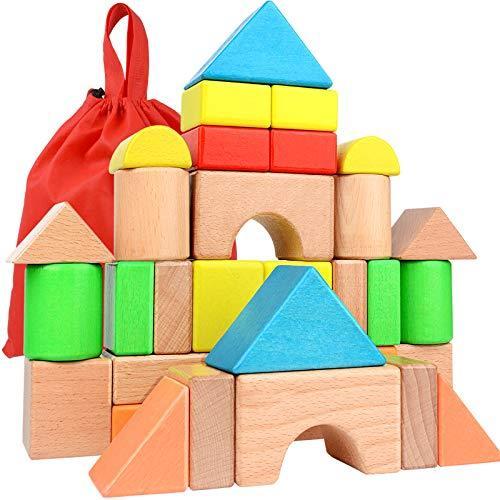 Large Wooden Building Blocks Set Educational Preschool Learning