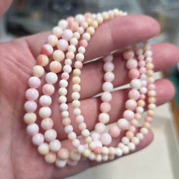 女王貝 女皇貝 手鍊 手環 手珠 粉紅硨磲貝3.5mm 5mm天然❤晶寶水晶#C199