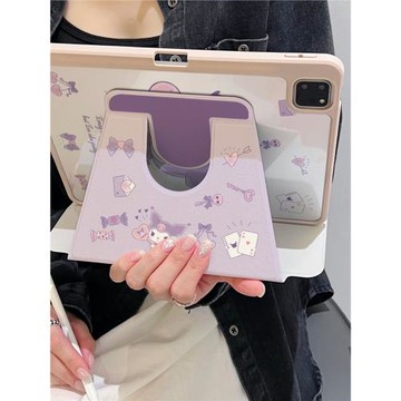 超創意【360旋轉】適用ipadpro平板保護殼套11可愛庫洛米2024八代帶筆槽2021款10.2寸第十代10.9亞克air6/5/4