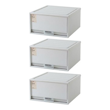 KEYWAY 聯府 KM單抽屜整理箱 附筆插手機座 KM-1001 20L 3個  1層  35.8cm  灰色