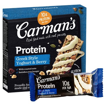 [澳洲 Carman's 康麥滋] 莓果希臘優格蛋白棒 (5條/盒)-[澳洲 Carman's] 莓果希臘優格蛋白質棒 (5條/盒)