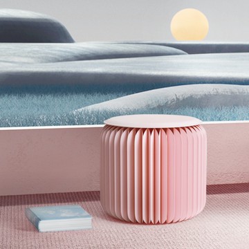 十八紙｜風琴凳 珊瑚粉-28cm高