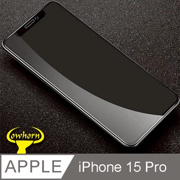 iPhone 15 Pro 2.5D曲面滿版 9H防爆鋼化玻璃保護貼 黑色
