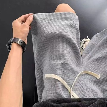 🔥免運 台灣現貨🔥男生短褲 寬鬆短褲 透氣運動褲 休閒中褲 五分褲 夏季短褲 百搭直筒夏季透氣短褲 鬆緊腰 綁帶男裝短褲