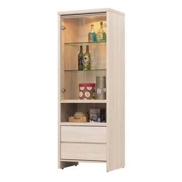 文創集 尼利2.2尺二門二抽展示櫃(內置LED氛圍燈)-67x40x185cm免組