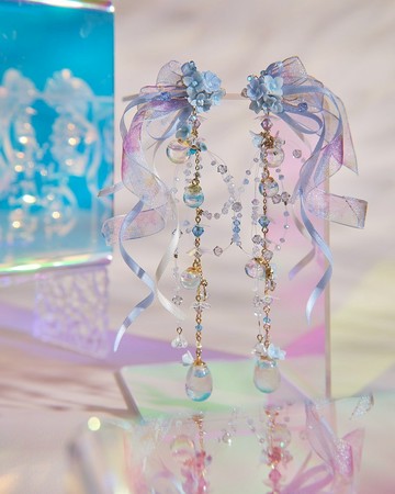洌 - 綵帶鳳凰水球長耳環