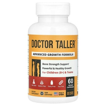 NuBest, Doctor Taller™，高階促生長配方，8 歲以上兒童和青少年，60 粒全素膠囊