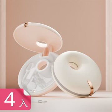 【荷生活】磁吸開合密封防塵便攜牙套收納盒 甜甜圈全遮光設計加厚收納盒-4入組