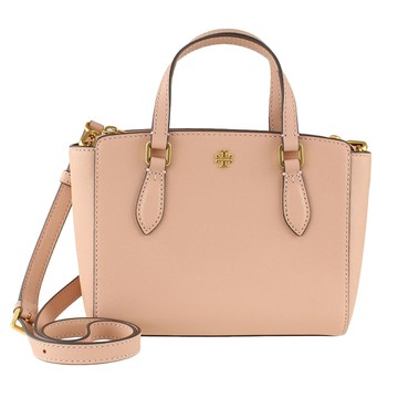 Tory burch - 雙TLOGO防刮皮革托特包-粉紅