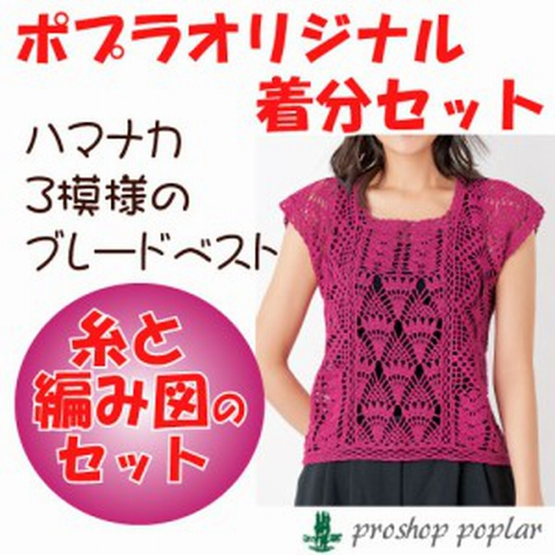 春夏 ３模様のブレードベスト 色番130 148 中級者 編み物キット 通販 Lineポイント最大1 0 Get Lineショッピング