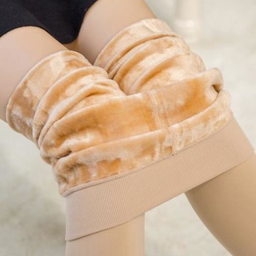 加絨加厚打底褲秋冬連褲襪高腰水貂絨一體褲修身保暖褲