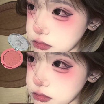 ✨臺灣出貨✨萌貓浮雕腮紅下至眼妝奶乎乎梅子色甜酷少女元氣寶藏秋冬氛圍感