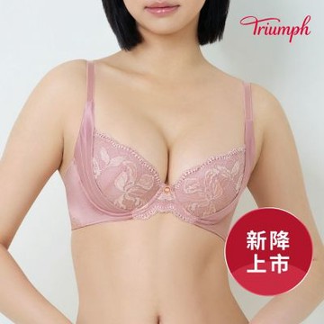 黛安芬-FLORALE 玫瑰百合 輕質鋼圈托高內衣 茶玫