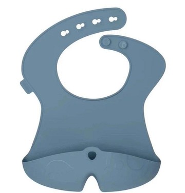 B.BOX 矽膠便攜防外翻圍兜(BBO101208莫蘭迪藍)328元