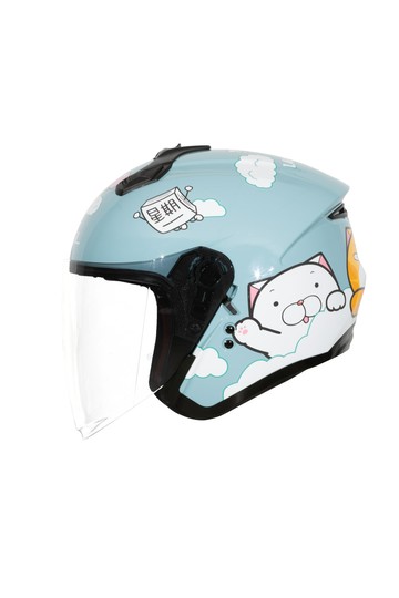 【正版授權】SOL SO-XP 白爛貓_冰湖青 開放式安全帽