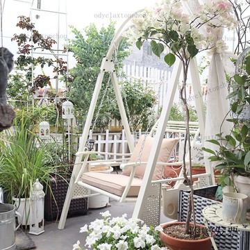 【免運】【附贈發票】紫葉戶外秋韆庭院搖椅吊椅花園別墅院子室外鐵藝單人陽臺秋韆椅