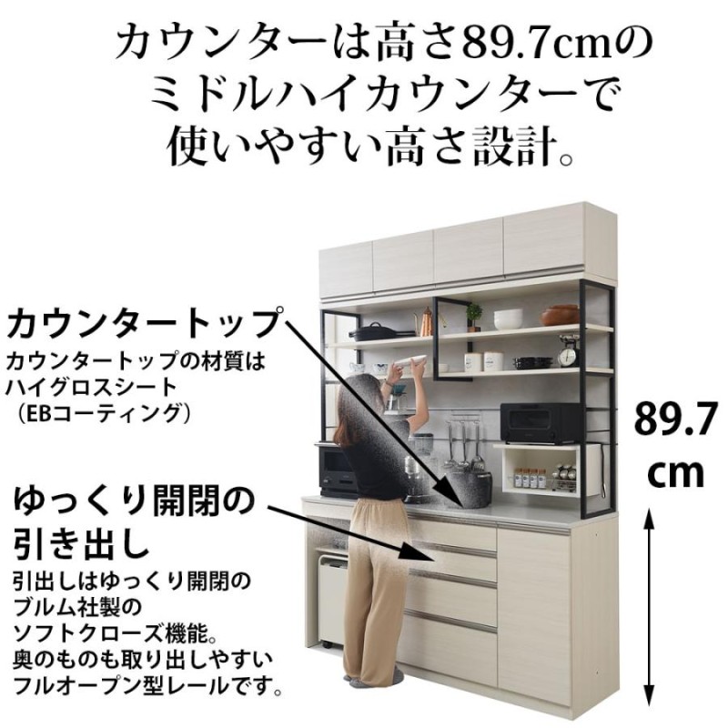 高橋木工所 食器棚 家電ボード ユニット スピナ ウッドホワイト オーク ウォールナット 木目ナチュラル 木目ホワイト 白 茶色 Tオーク  キッチン収納 国産 | LINEショッピング