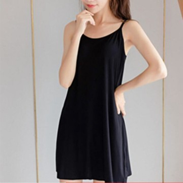 胖胖美依 睡衣 吊帶裙 背心裙 凜感衣 居家服 M-4XL 新款吊帶睡裙女帶胸墊可外穿內搭襯裙中長款睡裙-1578.