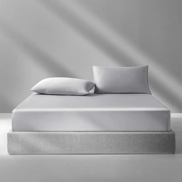 Betrise 貝翠絲 素色系列 300織紗100%天絲床包 + 枕套 2個  沉浸銀  King Size(212 x 182cm)