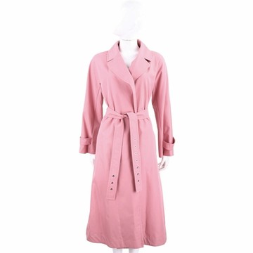 Max Mara Etrench 防潑水棉質華達呢粉色綁帶長版風衣 外套