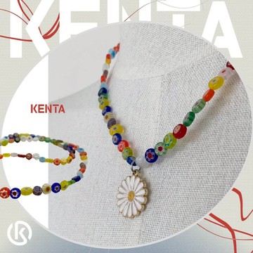 彩色雛菊項鍊 女生項鍊 小眾雙層 不過敏飾品 出遊 穿搭 配件 KENTA
