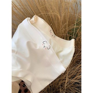 泡芙喵喵可愛少女風冰絲款無痕內褲女夏季薄款透氣孔5A抗菌純棉襠