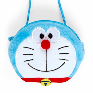 asdfkitty*哆啦A夢大臉造型包含背帶-內裡有厚度可防撞-可裝耳機.佛珠.當零錢包 卡包-日本正版商品