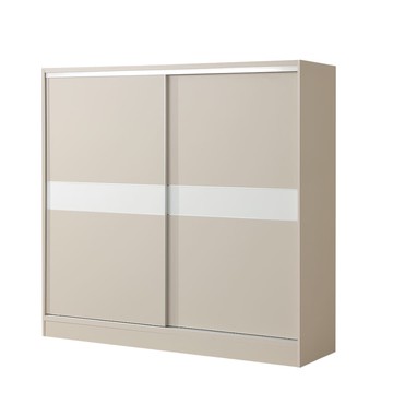 直人木業-RJ北歐奶油風緩衝滑門衣櫃184公分