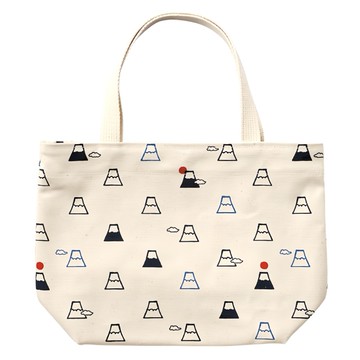 Hamamonyo 紡織品印花帆布手提包 30 x 22 cm 日系風格輕巧耐用  1個  富士和雲朵科諾夫