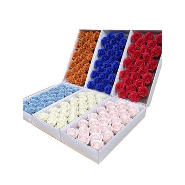 七夕情侶五層香皂花圣誕仿真玫瑰花有底座大花頭加厚5層肥皂花