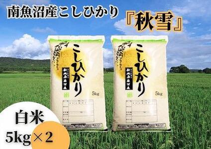 南魚沼産コシヒカリ「秋雪」白米10kg（5kg×2袋）×9回 新潟県の特A地区南魚沼市の美味しいお米