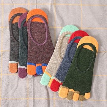 左右襪業 夏季淺口隱形男襪彩指彩趾棉襪防滑船襪五指襪五趾襪吸汗低幫日係現貨精品