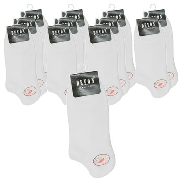 DEVON 雙面毛巾船型襪 12雙入  白色  F(22~26cm)