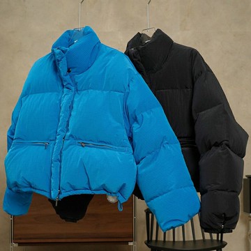 【巴黎精品】現貨+預購 真羽絨90%鴨絨羽絨外套羽絨衣夾克-保暖日系硬感方格短款女外套2色a1ea35