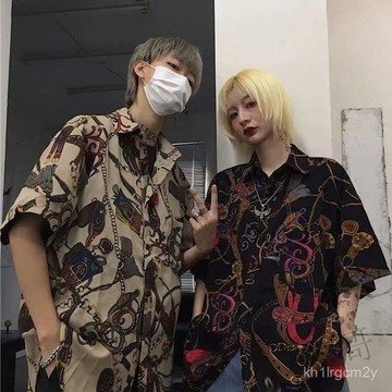🐱 限時下殺 🐱 襯衫 花襯衫 夏季新款印花襯衫 度假風必備短袖花襯衫 ins超火的男女情侶襯衫 男生衣著 0KBR