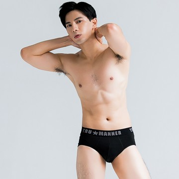 【NEONER】莫代爾男性中腰三角抗菌內褲(黑)