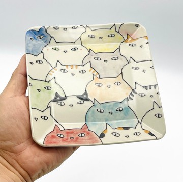 彩色貓盤（小）