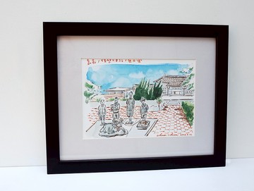 水彩原畫作品 環島旅行-嘉義後壁車站