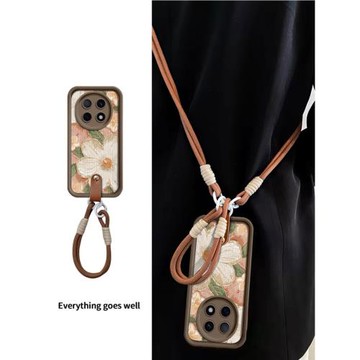 適用oppoa5pro手機殼oppoa5 5G保護套全包防摔opopa5pro斜挎階梯殼A5por女生a5活力版復古風新款油畫棒山茶花