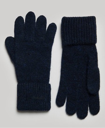 Superdry Women's Women's Essential Ribbed Gloves Dark Blue / Dark Navy - Size: 1SIZE