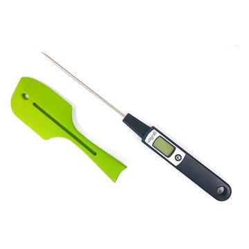 GRUBEN 矽膠刮刀溫度計  日本品牌  廚房必備  精準測溫  綠色時尚  1支