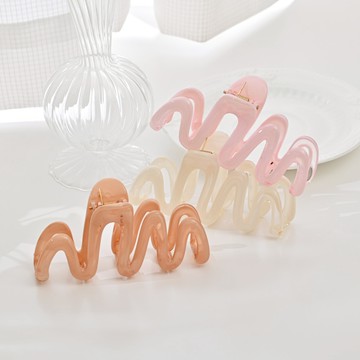 KALAIFU琥珀果凍怪手夾-波浪-多款任選