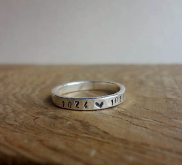 鍛敲密碼 手工鍛敲銀戒指-客製化 敲字