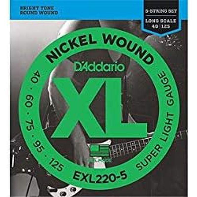 DADDARIO (ダダリオ) 5弦ベース弦 EXL220-5 Nickel Wound 5-String Bass Super Light