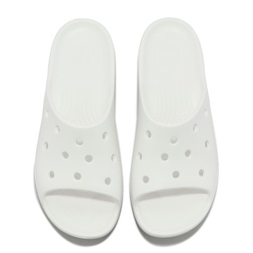 Crocs 洞洞鞋 拖鞋 Classic Platform Slide 女鞋 白 雲朵涼拖 厚底 卡駱馳 208180100