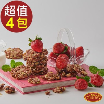 【超比食品】纖女系燕麥脆片-微甜草莓100g X4包